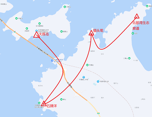 平潭島旅游路線圖